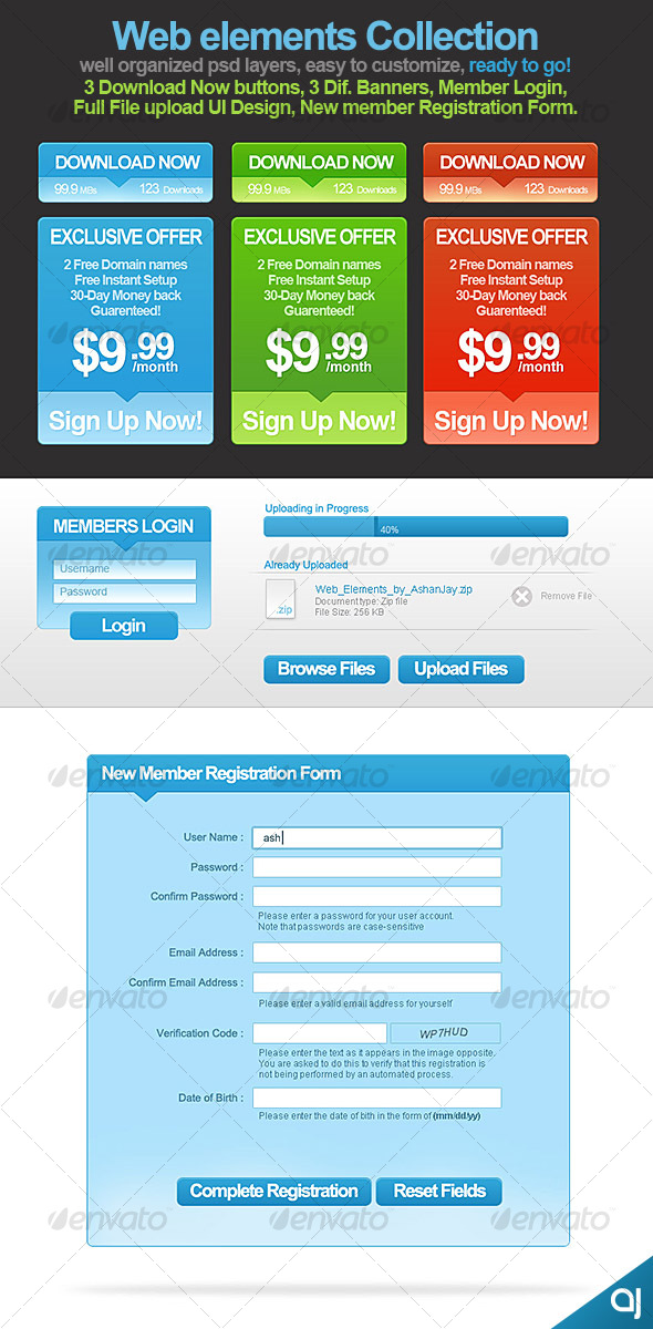 GraphicRiver Outstanding Web Element Collection 009 57670 GraphicRiver Outstanding Web Element Collection 009 57670