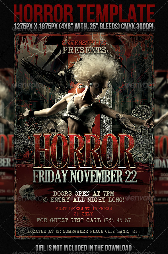 GraphicRiver Horror Flyer Template 474730 GraphicRiver Horror Flyer Template 474730