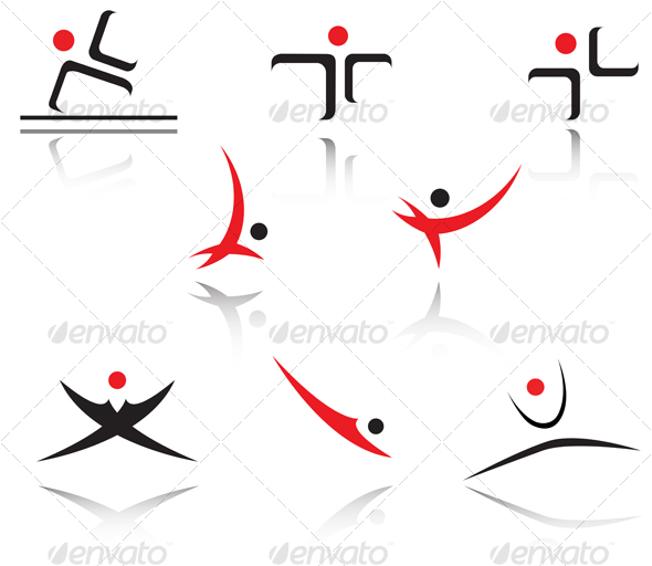 GraphicRiver Set of sport people symbols 57965 GraphicRiver Set of sport people symbols 57965