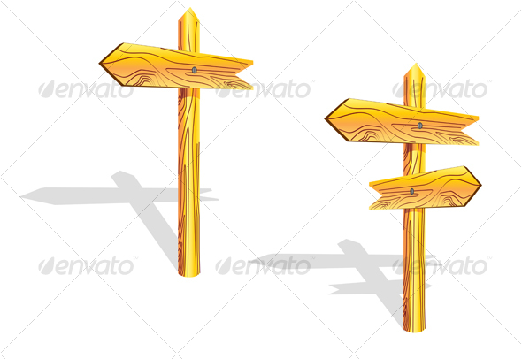 GraphicRiver Wood arrows on the post 58498 GraphicRiver Wood arrows on the post 58498
