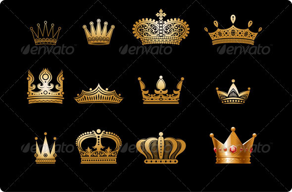 GraphicRiver Golden Crowns 1487350 GraphicRiver Golden Crowns 1487350