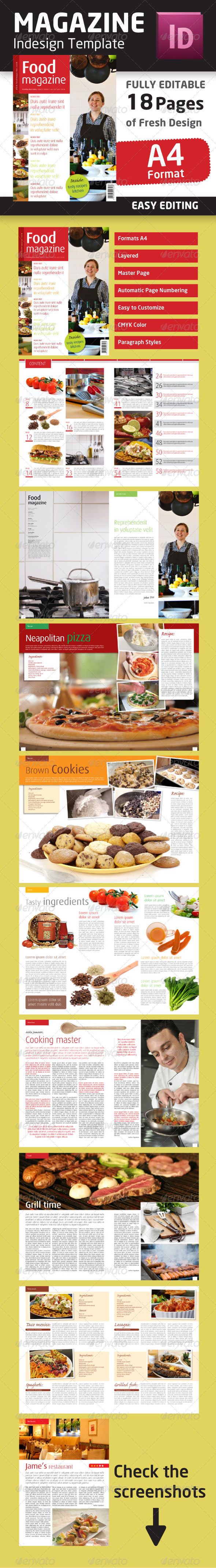 GraphicRiver Indesign Food Magazine Template in A4 format 1474710 GraphicRiver Indesign Food Magazine Template in A4 format 1474710