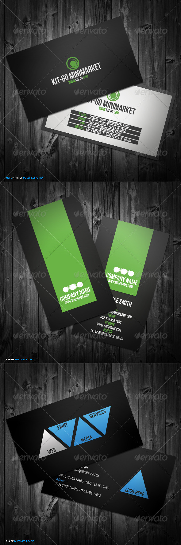 GraphicRiver 3in1 Business Cards Bundle #5 1495465 GraphicRiver 3in1 Business Cards Bundle #5 1495465