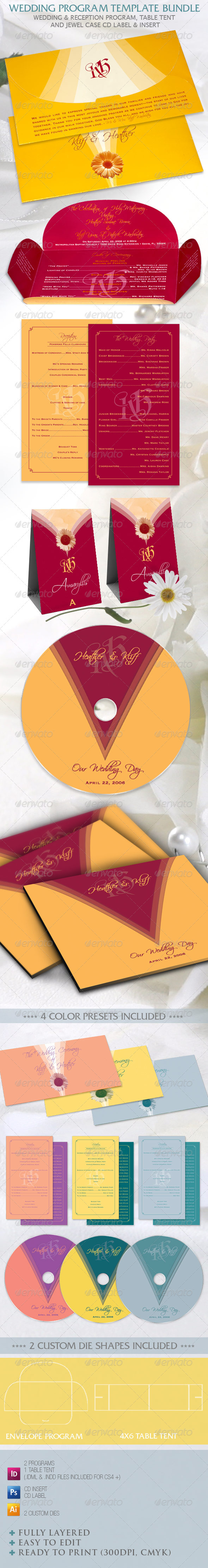 GraphicRiver Wedding Program Template Bundle 758935 GraphicRiver Wedding Program Template Bundle 758935