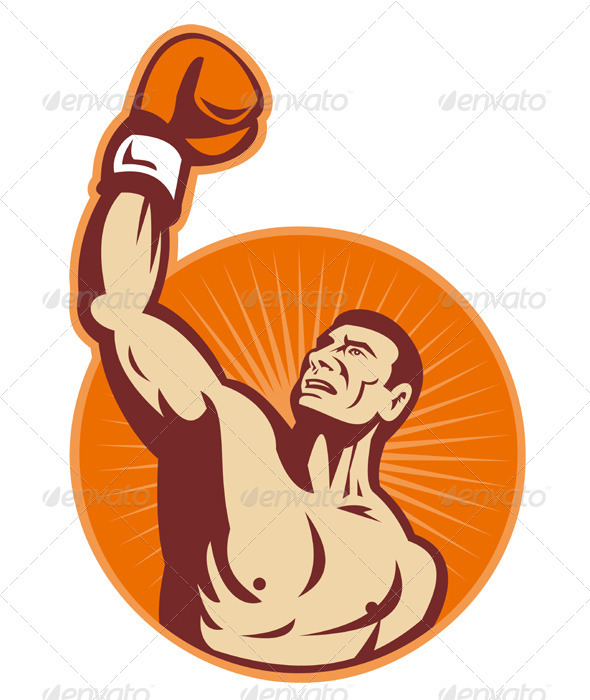 Graphic River Boxer With Boxing Gloves Retro Vectors - Characters People 1524527 Graphic River Boxer With Boxing Gloves Retro Vectors - Characters People 1524527