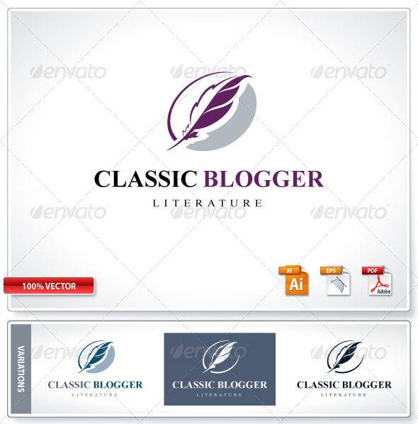 GraphicRiver Classic Literature Blog logo template 1541351 GraphicRiver Classic Literature Blog logo template 1541351