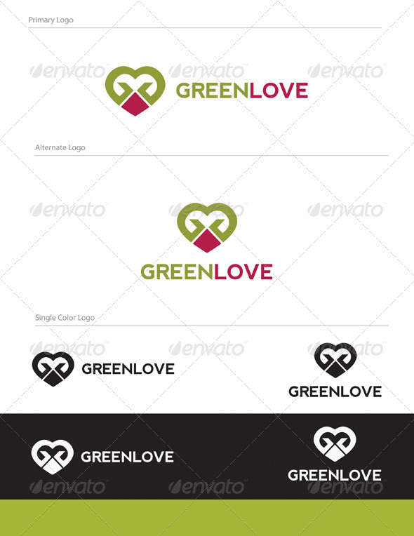 GraphicRiver Green Love Logo Design LET-007 1557175 GraphicRiver Green Love Logo Design LET-007 1557175