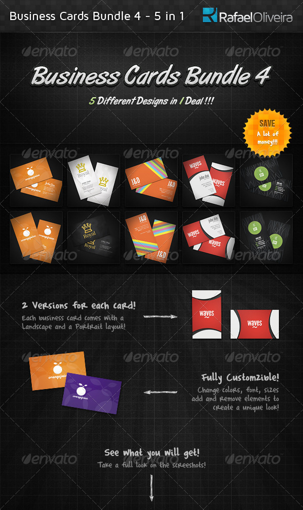 GraphicRiver Business Cards Bundle 4 5 in 1 1571491 GraphicRiver Business Cards Bundle 4 5 in 1 1571491