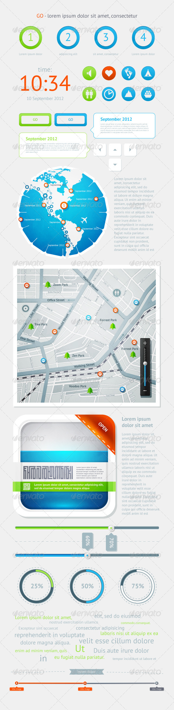 GraphicRiver Elements of Infographics with Buttons and Menus 1584381 GraphicRiver Elements of Infographics with Buttons and Menus 1584381