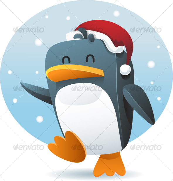 GraphicRiver Penguin with santa hat 62504 GraphicRiver Penguin with santa hat 62504