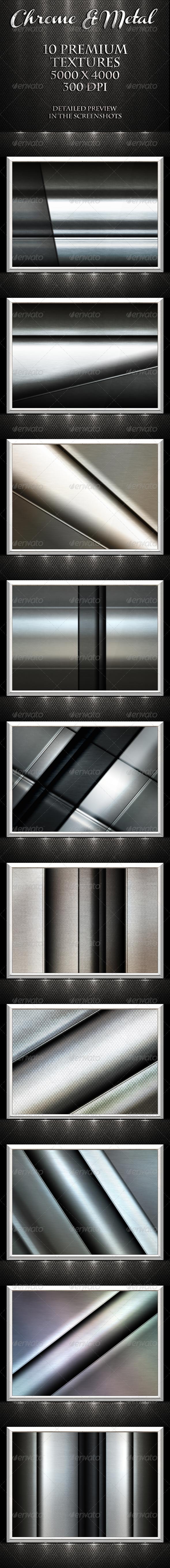 GraphicRiver Chrome & Metal Textures 1596126 GraphicRiver Chrome & Metal Textures 1596126