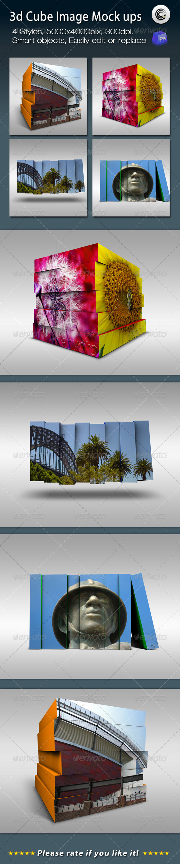 GraphicRiver 3D Cube Image Mock ups 947297 GraphicRiver 3D Cube Image Mock ups 947297
