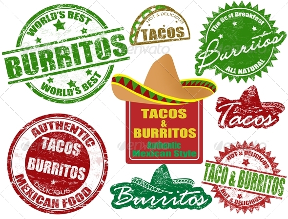 GraphicRiver Tacos and burritos stamps 1614191