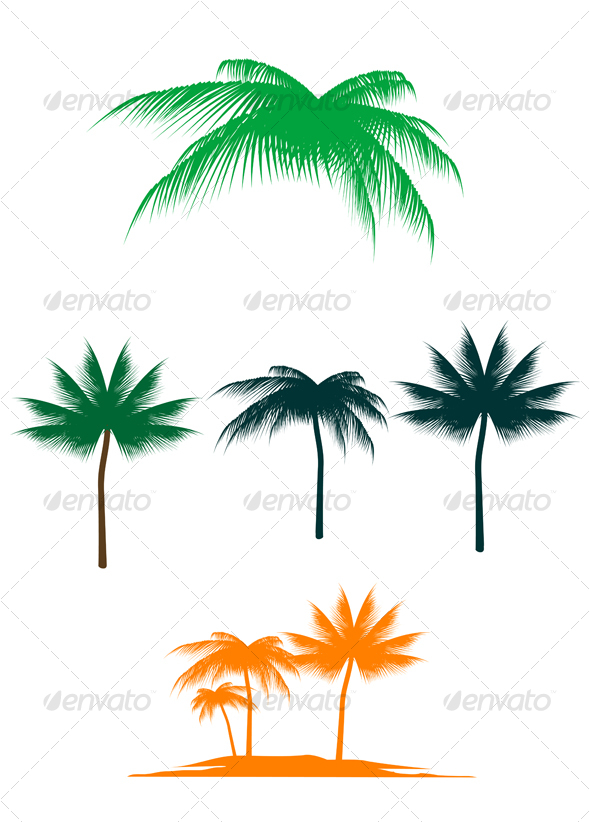 GraphicRiver Palm tree set 64998 GraphicRiver Palm tree set 64998