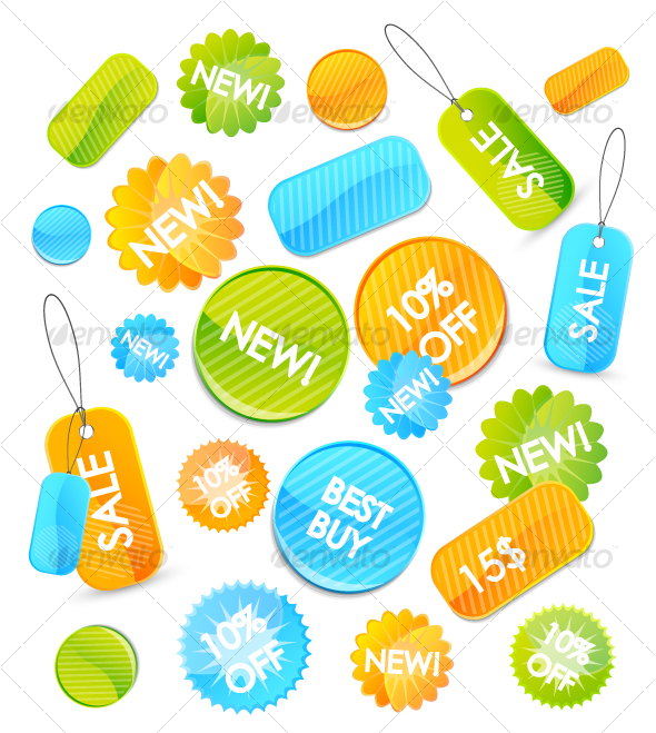 GraphicRiver Colourful price tags 68030 GraphicRiver Colourful price tags 68030