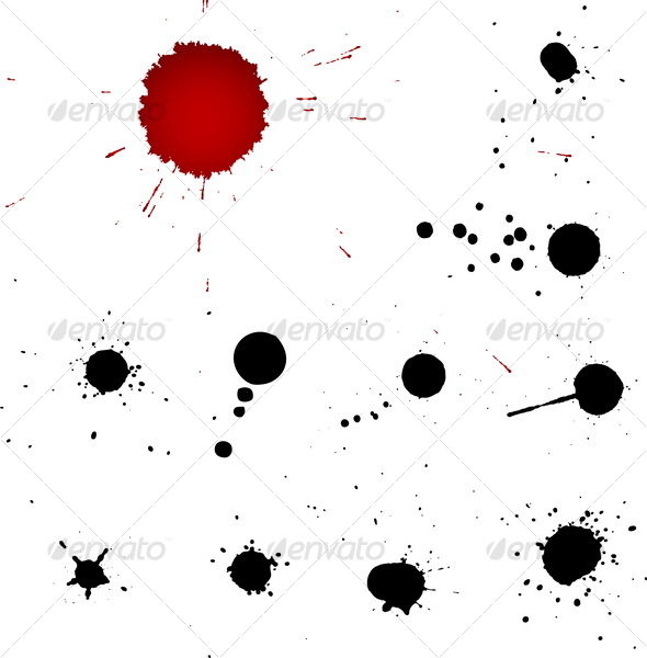 GraphicRiver Blood drops vector silhouettes 68068 GraphicRiver Blood drops vector silhouettes 68068