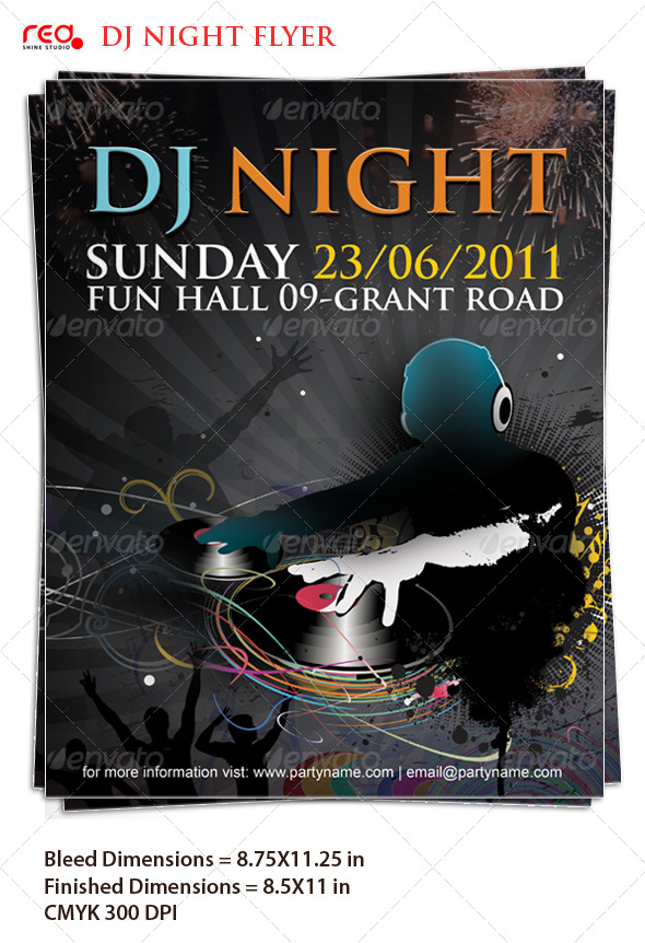 GraphicRiver Beautiful Dj Night Poster Flyer Template 209835 GraphicRiver Beautiful Dj Night Poster Flyer Template 209835