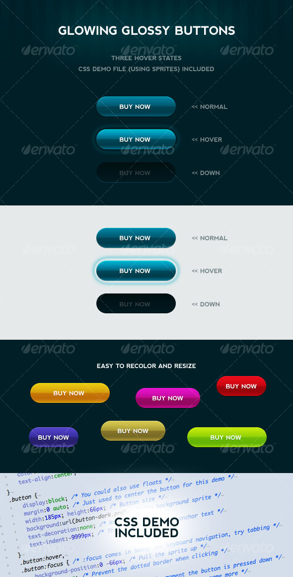 GraphicRiver Glowing Glossy Buttons with CSS 69817 GraphicRiver Glowing Glossy Buttons with CSS 69817