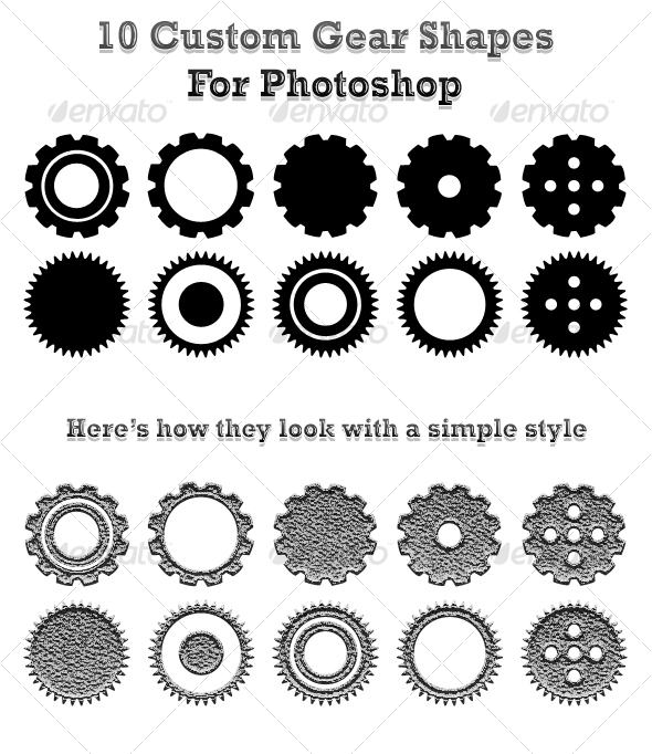 GraphicRiver 10 Custom Gear Shapes For Photoshop 72907 GraphicRiver 10 Custom Gear Shapes For Photoshop 72907