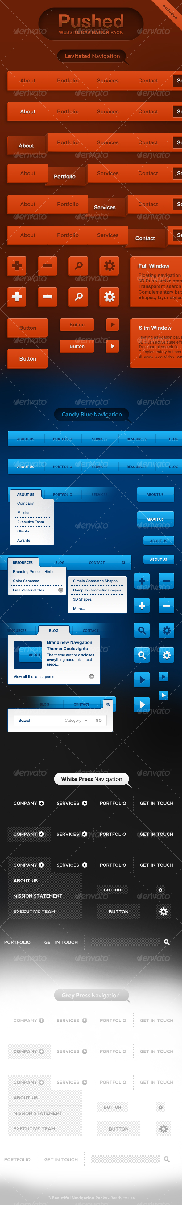 GraphicRiver Pushed Navigation Pack 73391 GraphicRiver Pushed Navigation Pack 73391