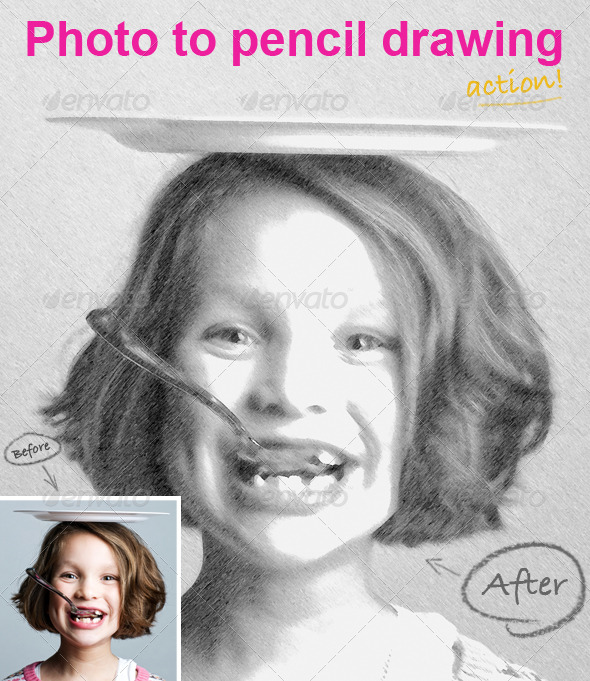 GraphicRiver Photo To Pencil Drawing PS ACTION 224388 GraphicRiver Photo To Pencil Drawing PS ACTION 224388