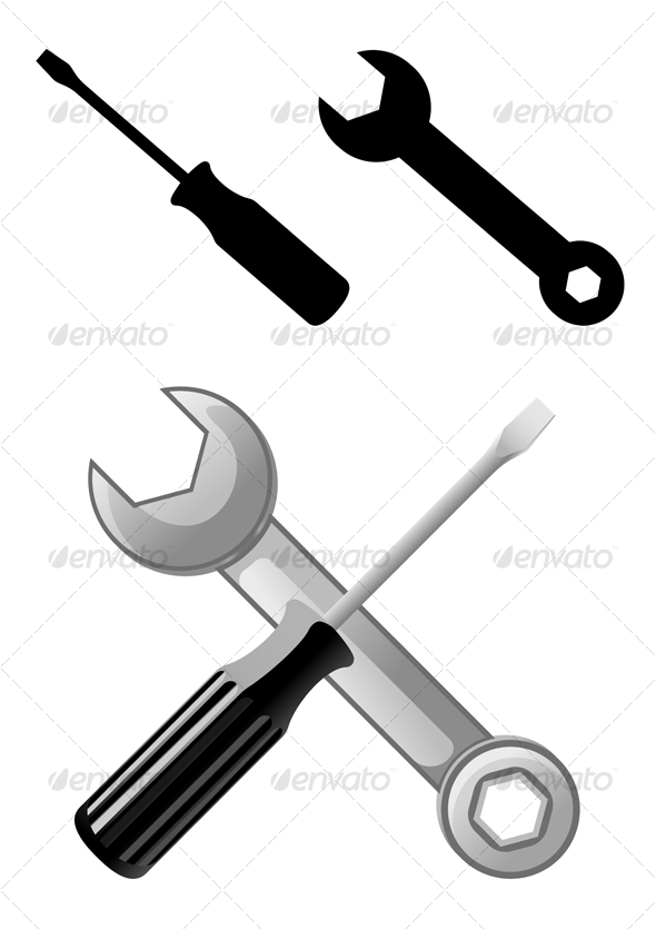 GraphicRiver Wrench and screwdriver 74283 GraphicRiver Wrench and screwdriver 74283