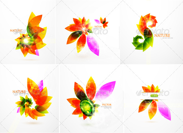 GraphicRiver Colorful floral background pack 231533 GraphicRiver Colorful floral background pack 231533