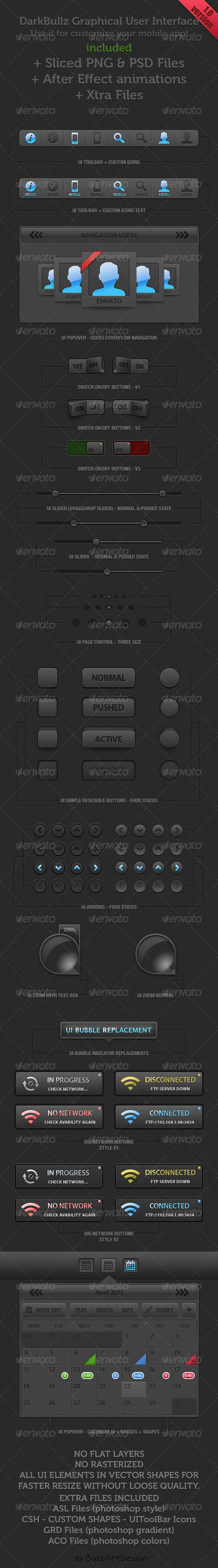 GraphicRiver Dark Bullz UI 232516 GraphicRiver Dark Bullz UI 232516
