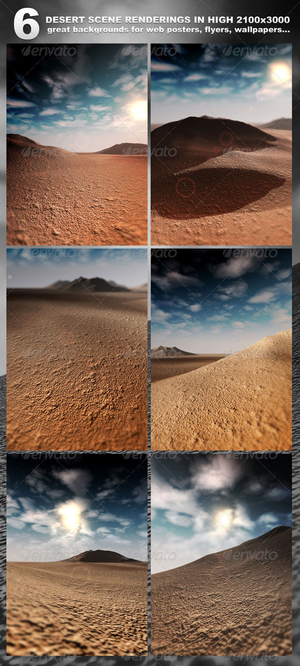 GraphicRiver 6 Desert Scenes in 2100x3000 rendered 232878 GraphicRiver 6 Desert Scenes in 2100x3000 rendered 232878