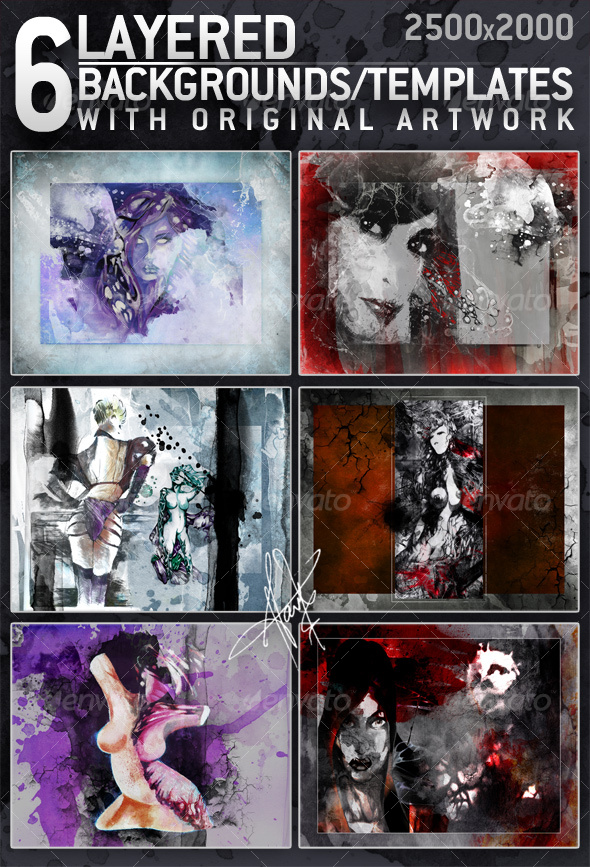 GraphicRiver 6 Layered Textures Backgrounds with original art 77130 GraphicRiver 6 Layered Textures Backgrounds with original art 77130