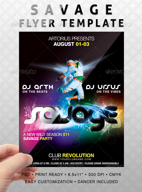 GraphicRiver Savage Flyer Template 236272 GraphicRiver Savage Flyer Template 236272