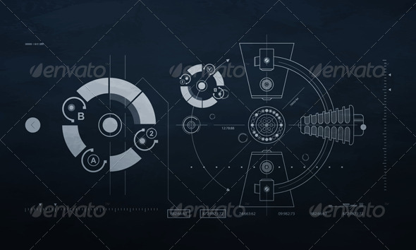 GraphicRiver Drawing mechanism on a dark background 236650 GraphicRiver Drawing mechanism on a dark background 236650