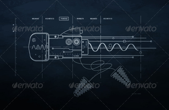 GraphicRiver Drawing mechanism on a dark background 236719 GraphicRiver Drawing mechanism on a dark background 236719