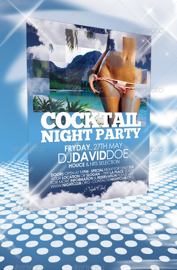 GraphicRiver Cocktail Night Party Flyer 237423 GraphicRiver Cocktail Night Party Flyer 237423