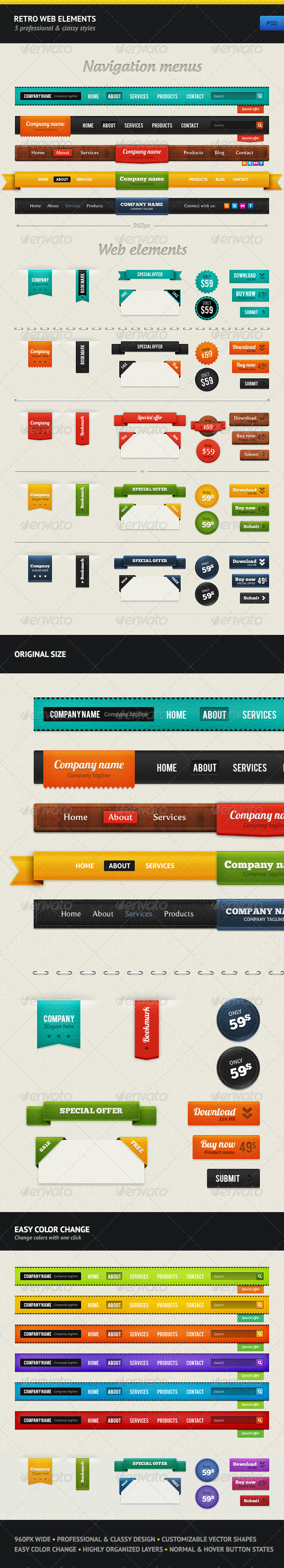 GraphicRiver Retro Web Elements 181131 GraphicRiver Retro Web Elements 181131