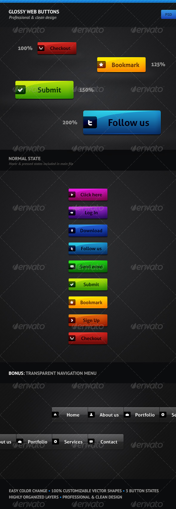 GraphicRiver Glossy Web Buttons 166208 GraphicRiver Glossy Web Buttons 166208