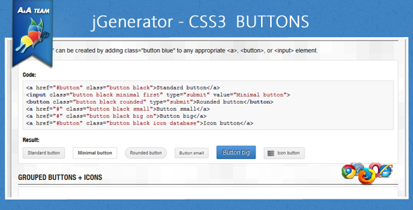 CodeCanyon jGenerator CSS3 Buttons 238410 CodeCanyon jGenerator CSS3 Buttons 238410
