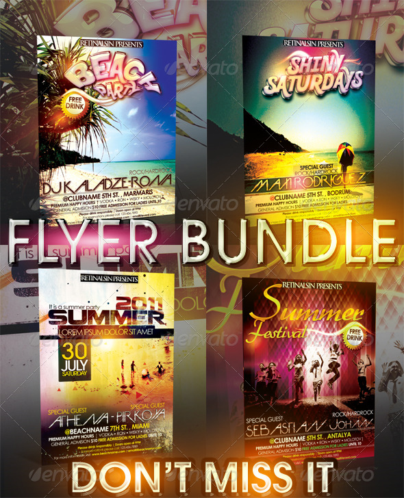 GraphicRiver SUMMER FLYER BUNDLE 4IN1 239980 GraphicRiver SUMMER FLYER BUNDLE 4IN1 239980