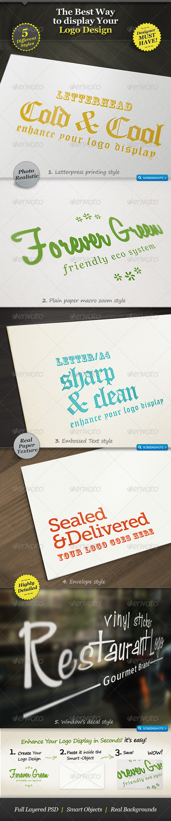 GraphicRiver 5 Realistic Logo Mockups Smart Template Display 240865 GraphicRiver 5 Realistic Logo Mockups Smart Template Display 240865