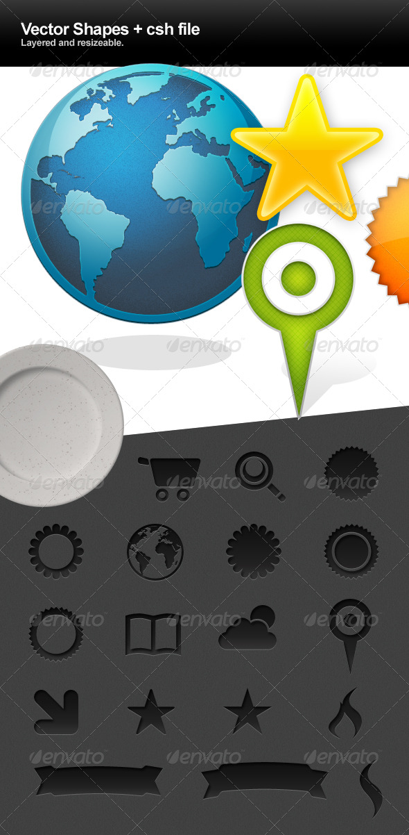 GraphicRiver 14 Vector Shapes and CSH file 241043 GraphicRiver 14 Vector Shapes and CSH file 241043