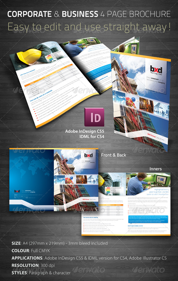 GraphicRiver Corporate & Business 4 Page Brochure 241569 GraphicRiver Corporate & Business 4 Page Brochure 241569