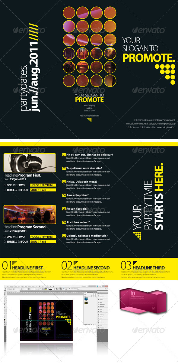 GraphicRiver Black Club Trifold Brochure InDesign Template 246081 GraphicRiver Black Club Trifold Brochure InDesign Template 246081