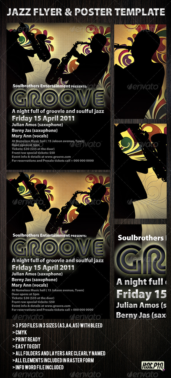 GraphicRiver Jazz flyers & Poster template 2 201233 GraphicRiver Jazz flyers & Poster template 2 201233