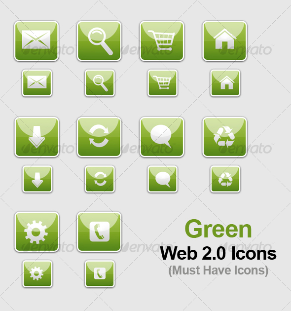 GraphicRiver Green WEB 2.0 Icons 82643 GraphicRiver Green WEB 2.0 Icons 82643