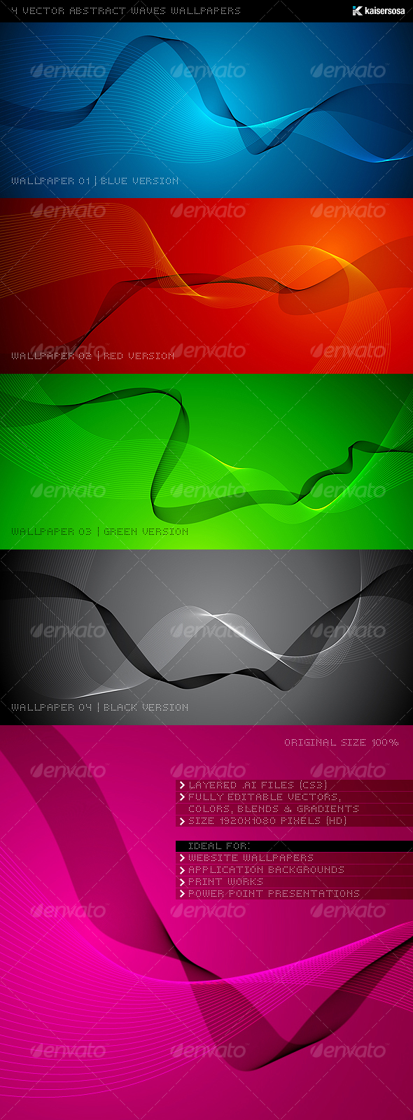 GraphicRiver 4 Vector Abstract Waves Wallpapers 82783 GraphicRiver 4 Vector Abstract Waves Wallpapers 82783