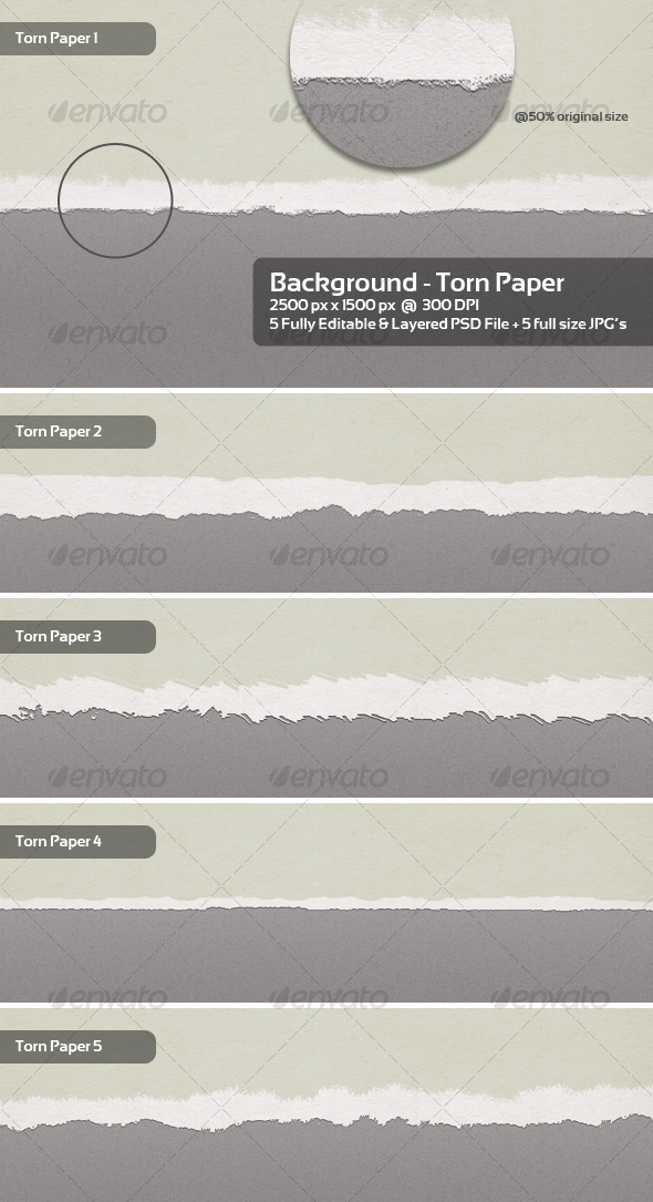 GraphicRiver Torn Paper Backgrounds Textures 5 Themes 84212 GraphicRiver Torn Paper Backgrounds Textures 5 Themes 84212
