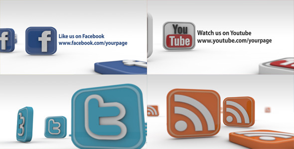 After Effects Project - VideoHive The Social Network 3D Icons 2263476