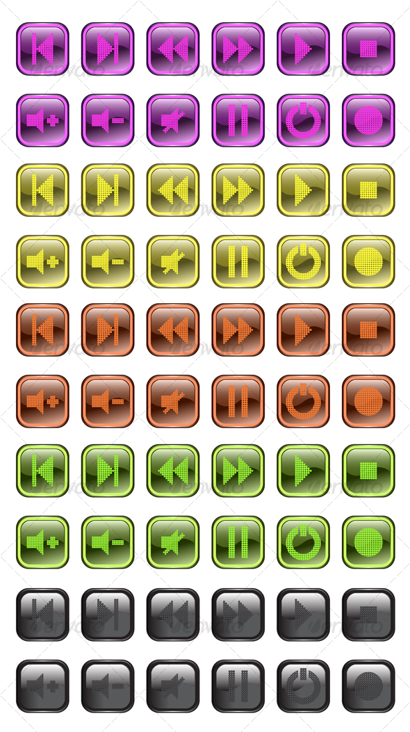 GraphicRiver Led Media Buttons 84742 GraphicRiver Led Media Buttons 84742