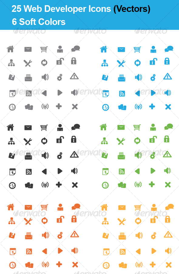 GraphicRiver 25 Web Developers Icons 4 Colors VECTOR 84884 GraphicRiver 25 Web Developers Icons 4 Colors VECTOR 84884