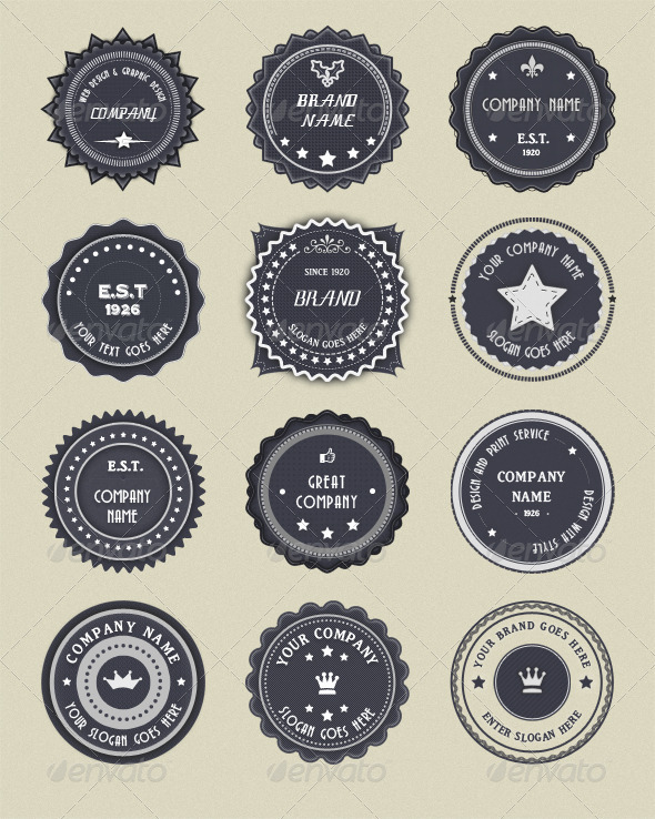 GraphicRiver Modern Vintage Badges 2227319 GraphicRiver Modern Vintage Badges 2227319